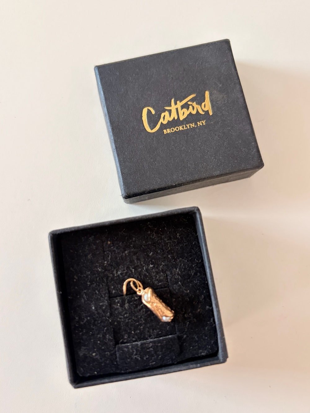 Catbird Holy Cannoli Charm Solid 14k Yellow Gold